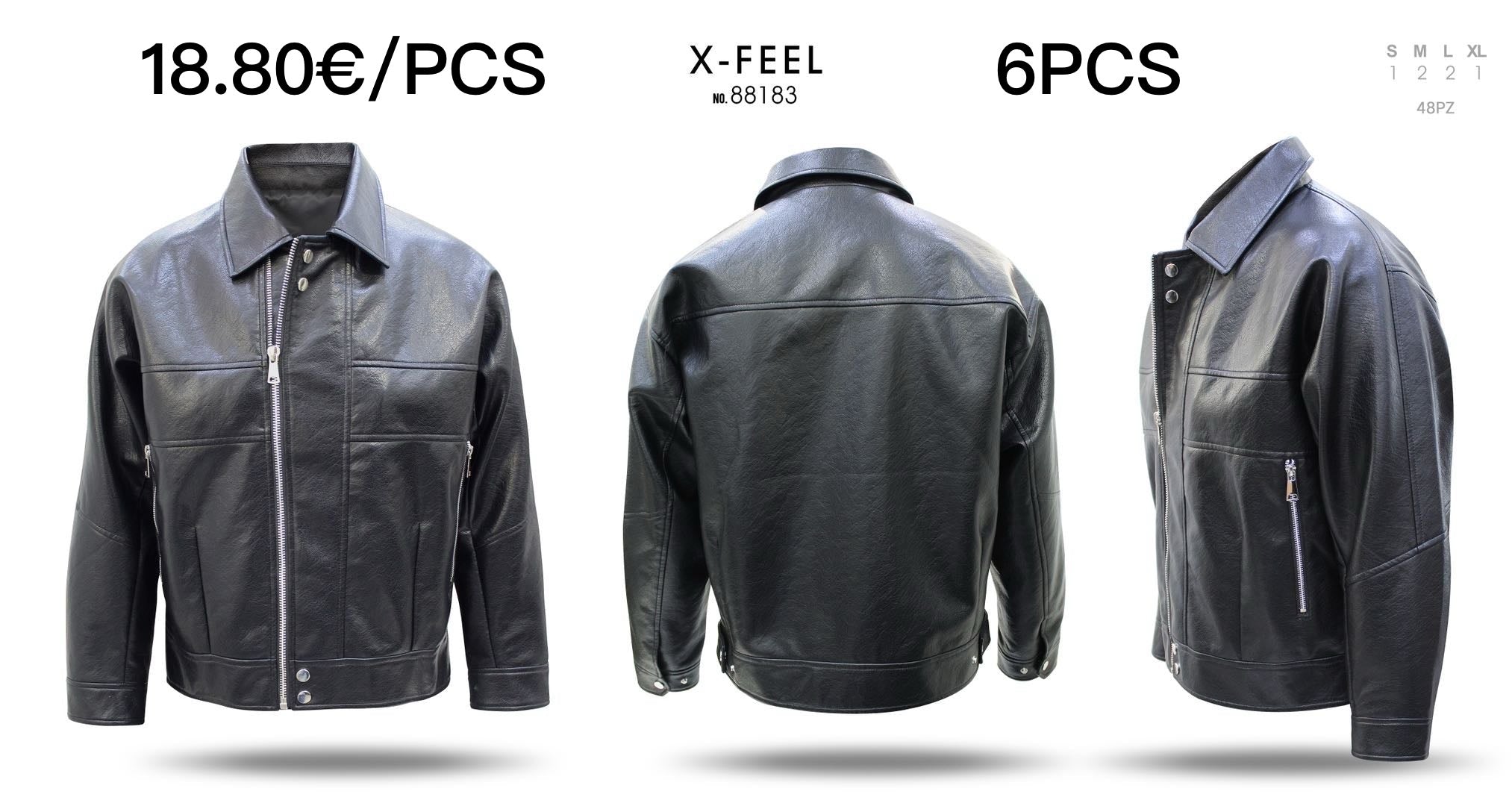 Μπουφάν δερμάτινη  88183(S-XL)