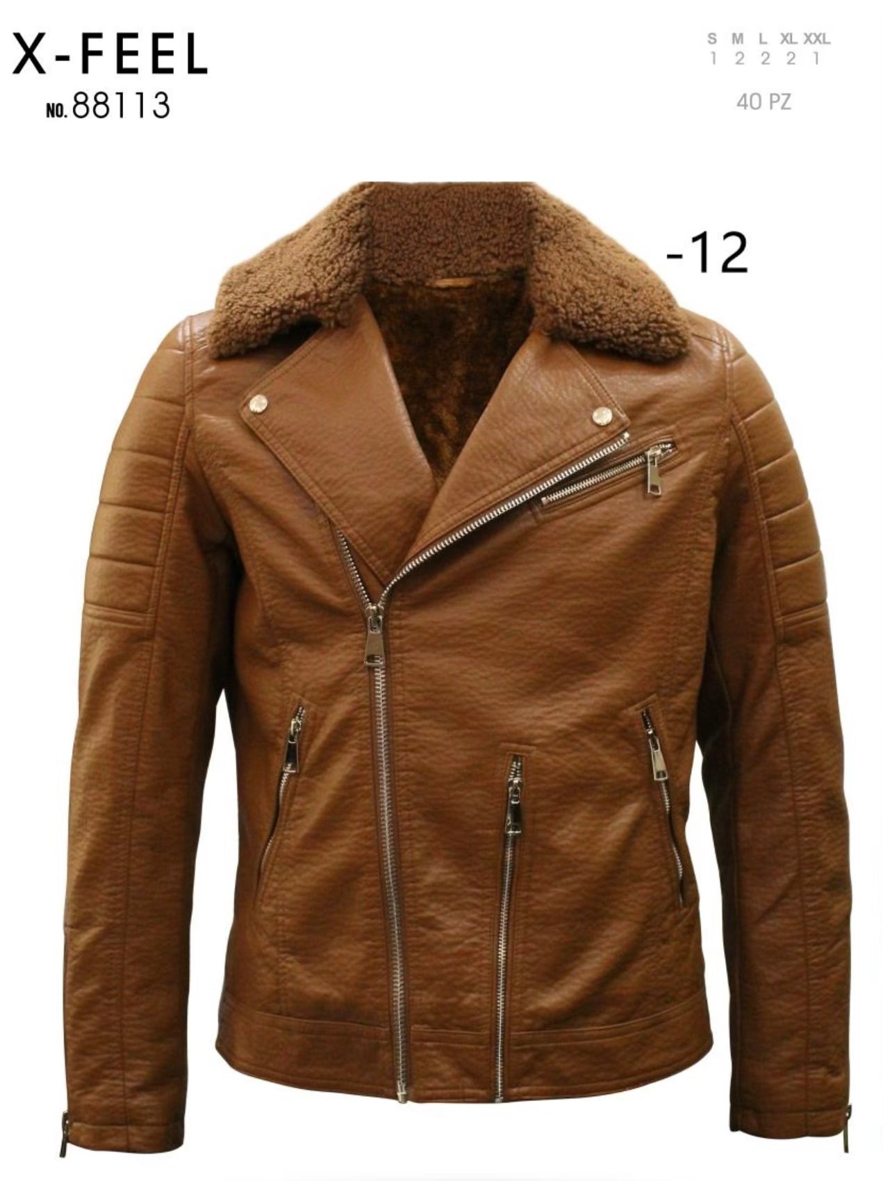 Μπουφάν δερμάτινη 88113 (size S-XXL）