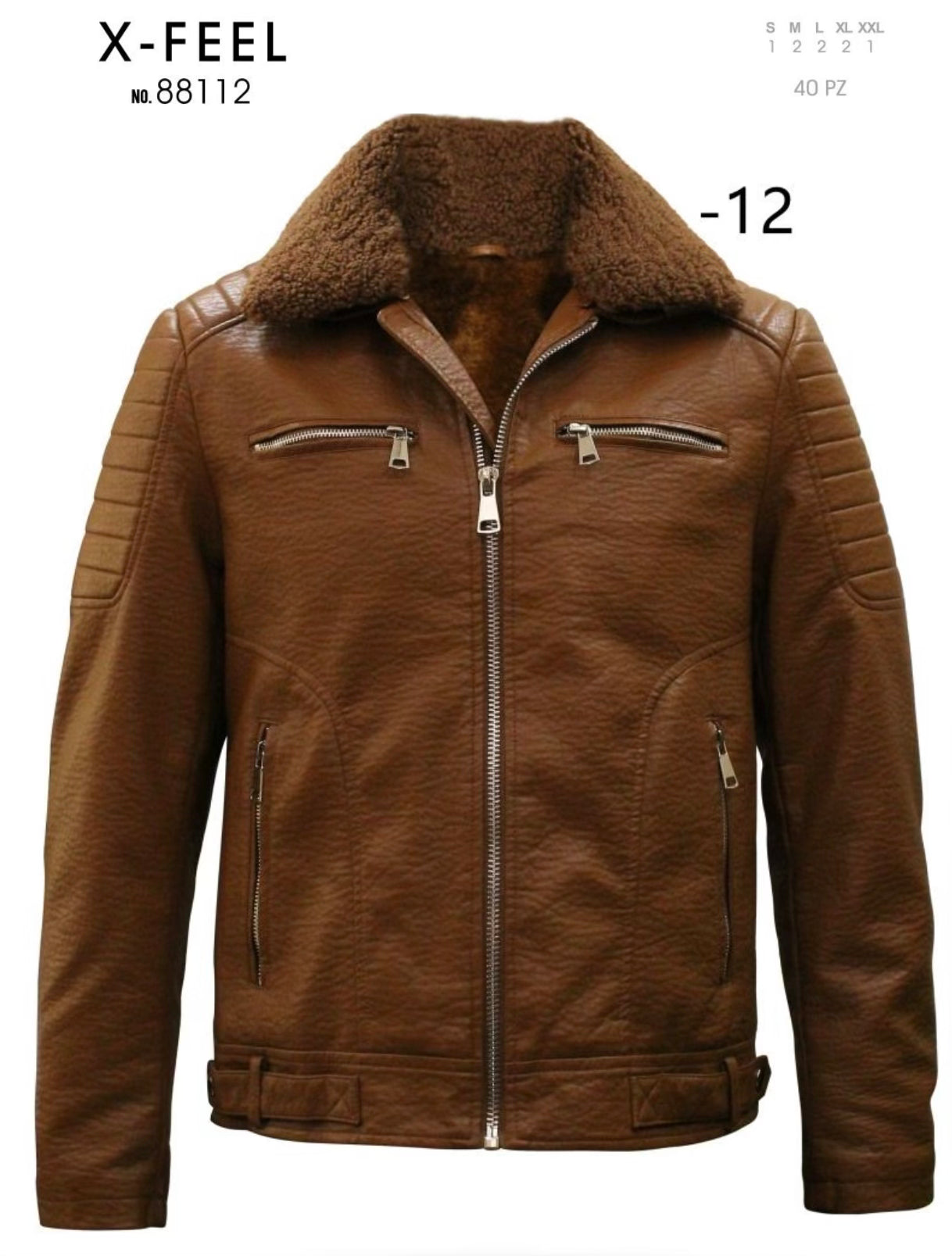 Μπουφάν δερμάτινη 88112 (size S-XXL）