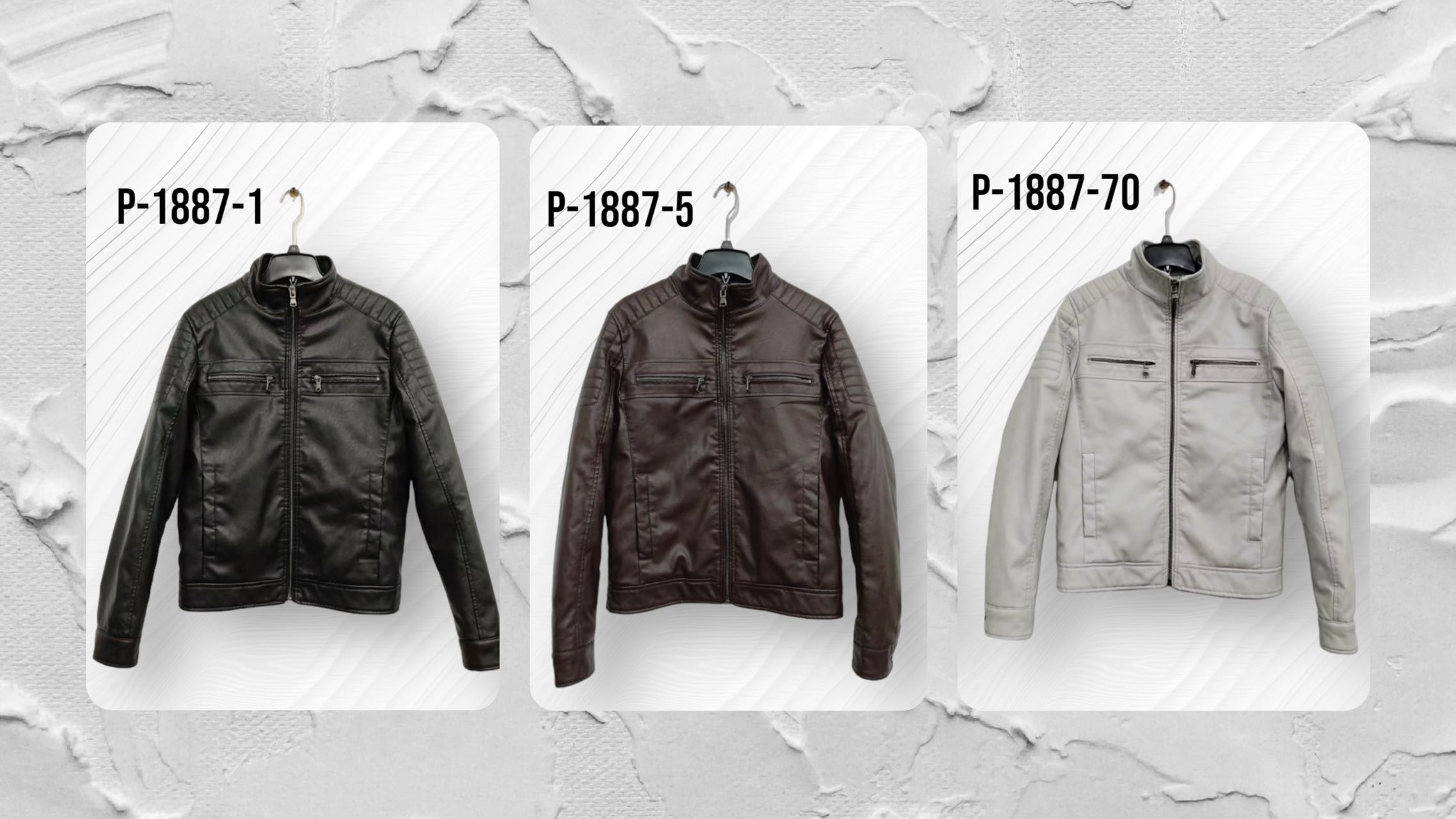 Μπουφάν δερμάτινη P 1887 (size S-XXL）